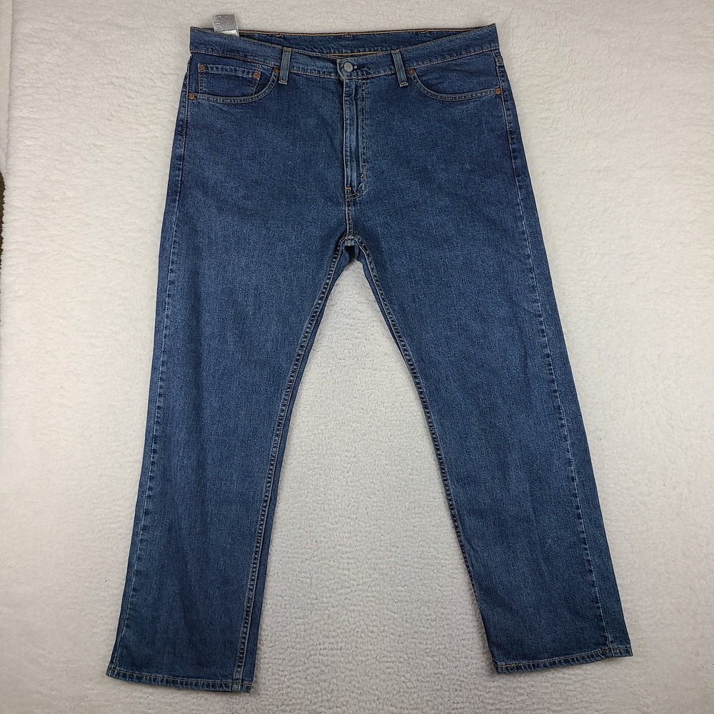 Levi's 505 Jeans Mens 40x30 Blue Regular Fit Straight Leg Medium Wash Denim